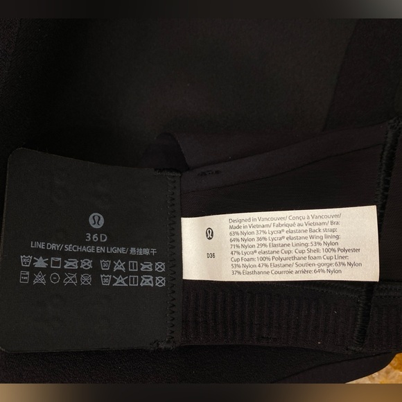 Lululemon AirSupport Bra black size 36D high support bra - Picture 5 of 6